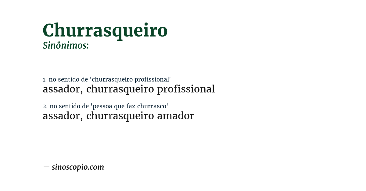 Sinônimo de churrasqueiro