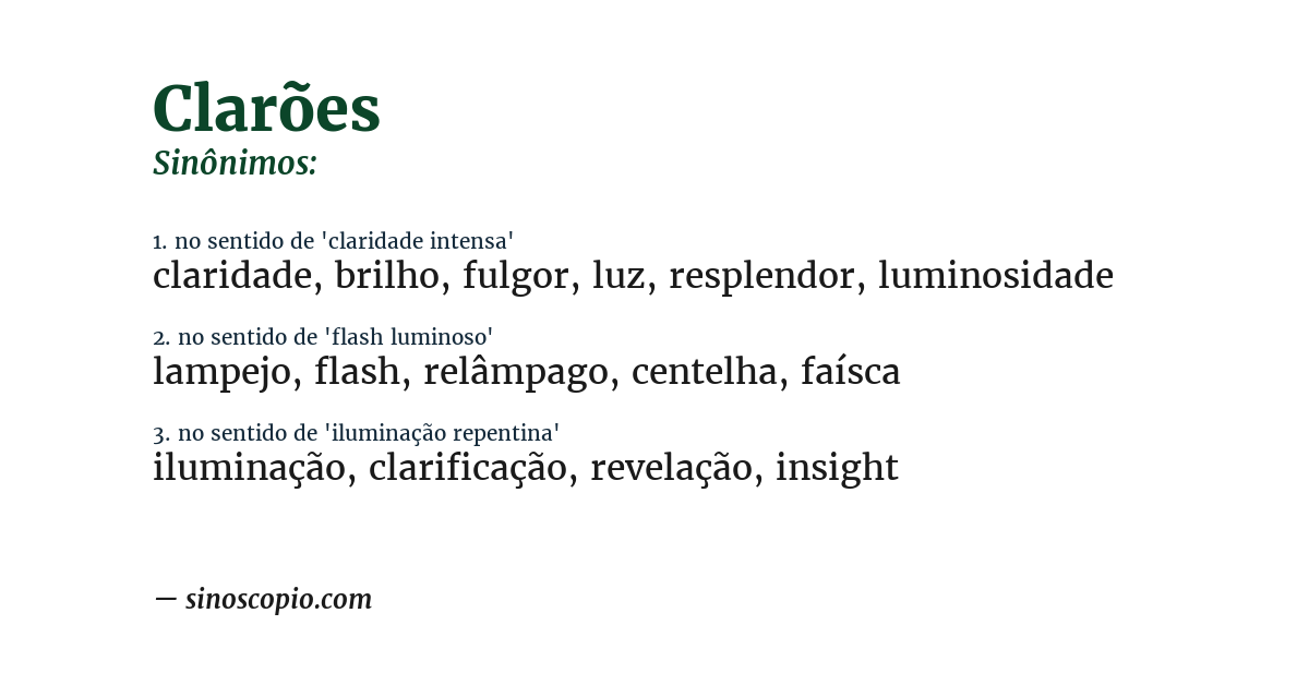 Sinônimo de clarões