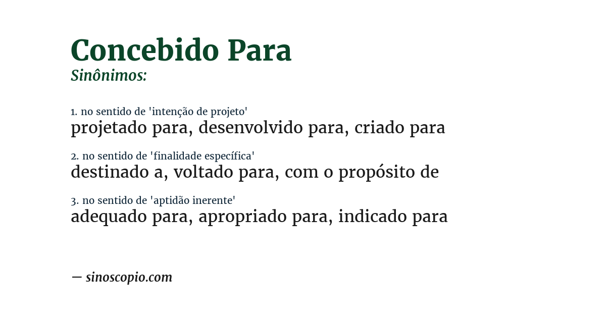 Sinônimo de concebido para