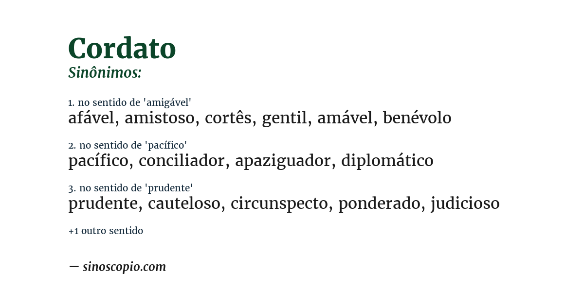 Sinônimo de cordato