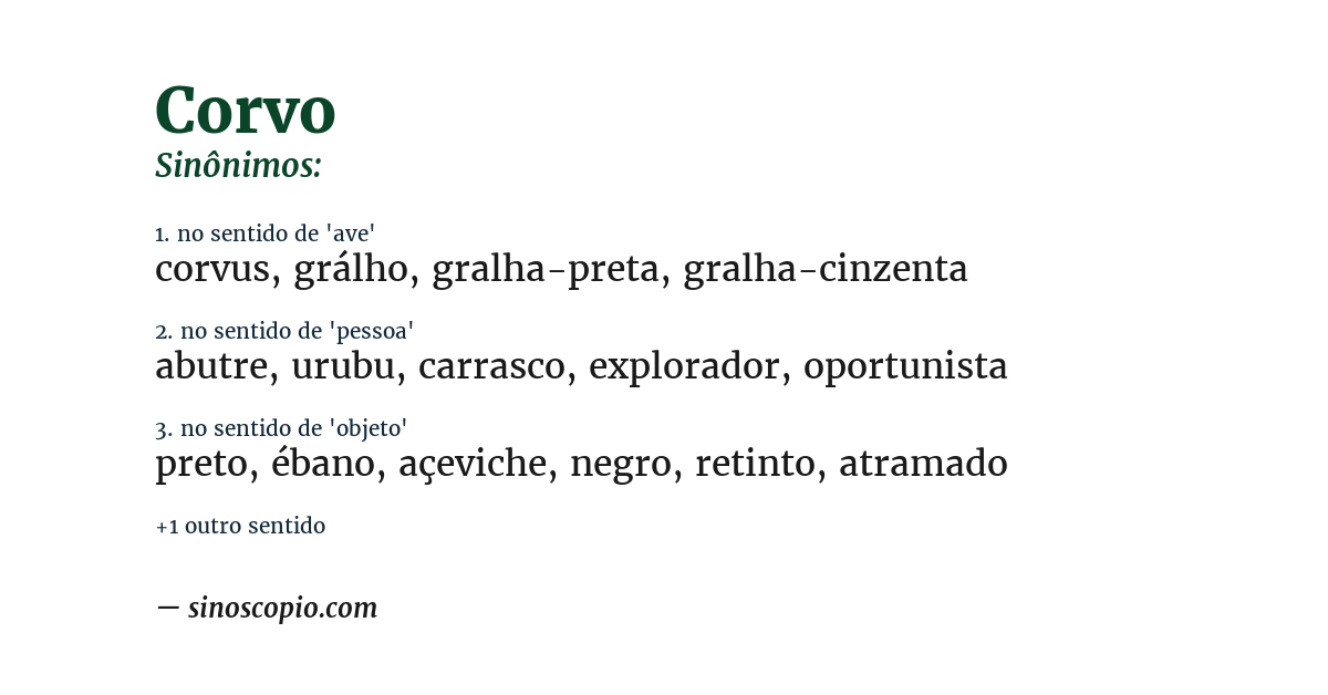 Sinônimo de corvo