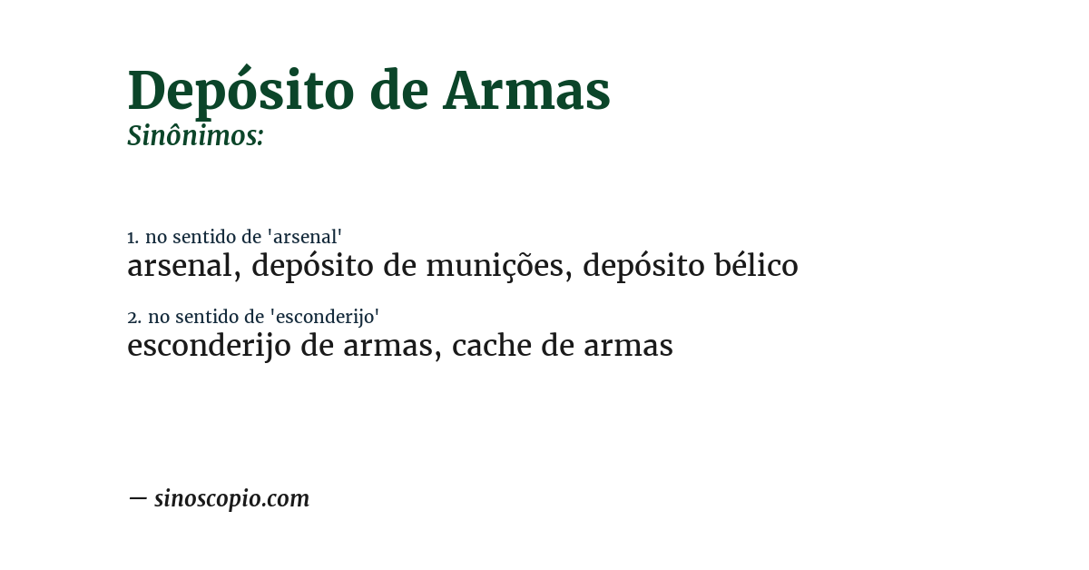Sinônimo de depósito de armas