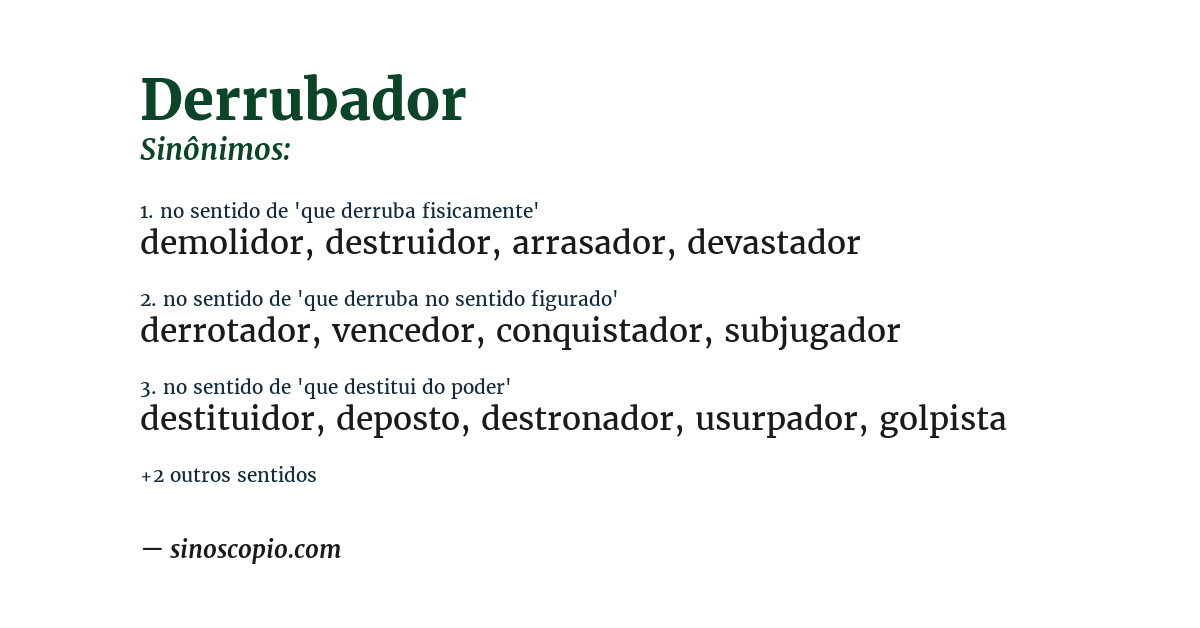 Sinônimo de derrubador