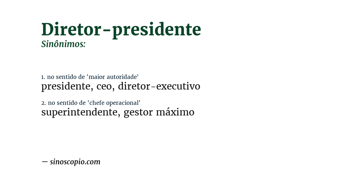 Sinônimo de diretor-presidente