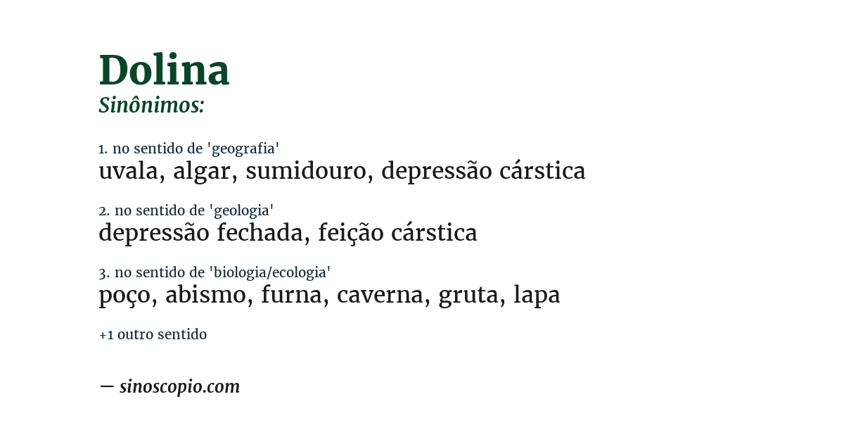 Sinônimo de dolina