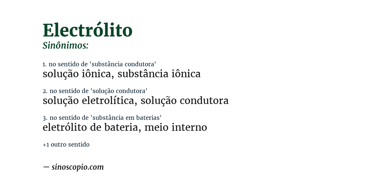 Sinônimo de electrólito