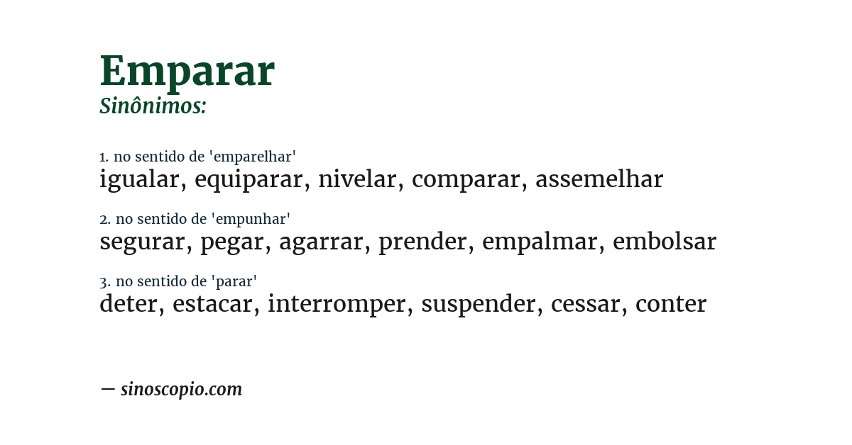 Sinônimo de emparar