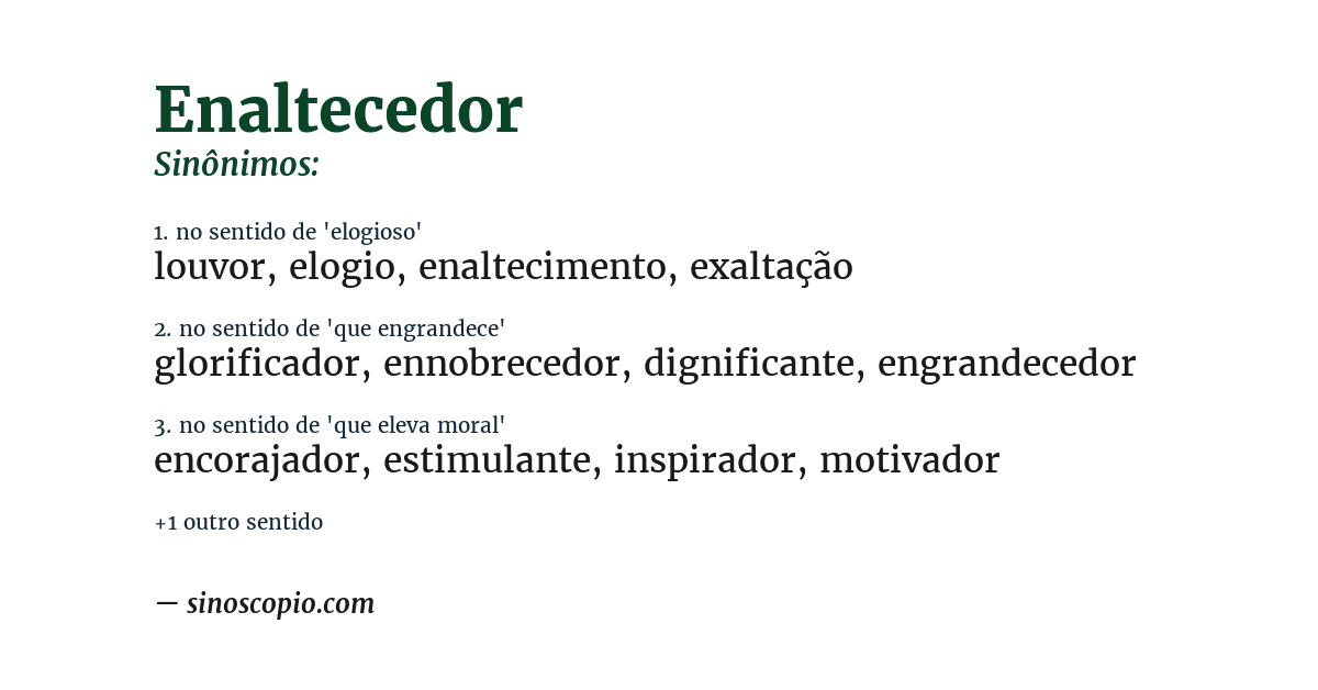 Sinônimo de enaltecedor