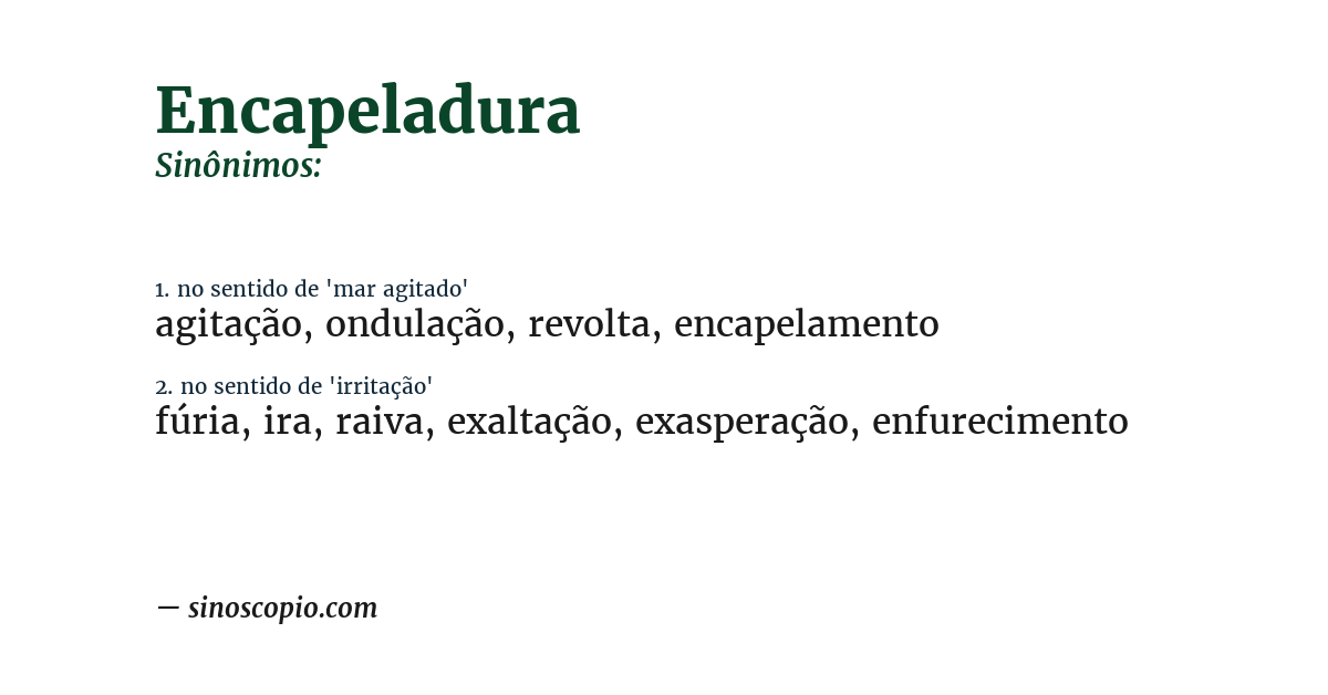 Sinônimo de encapeladura