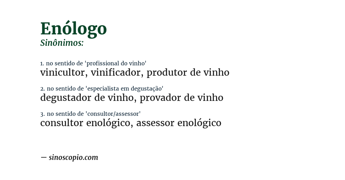 Sinônimo de enólogo