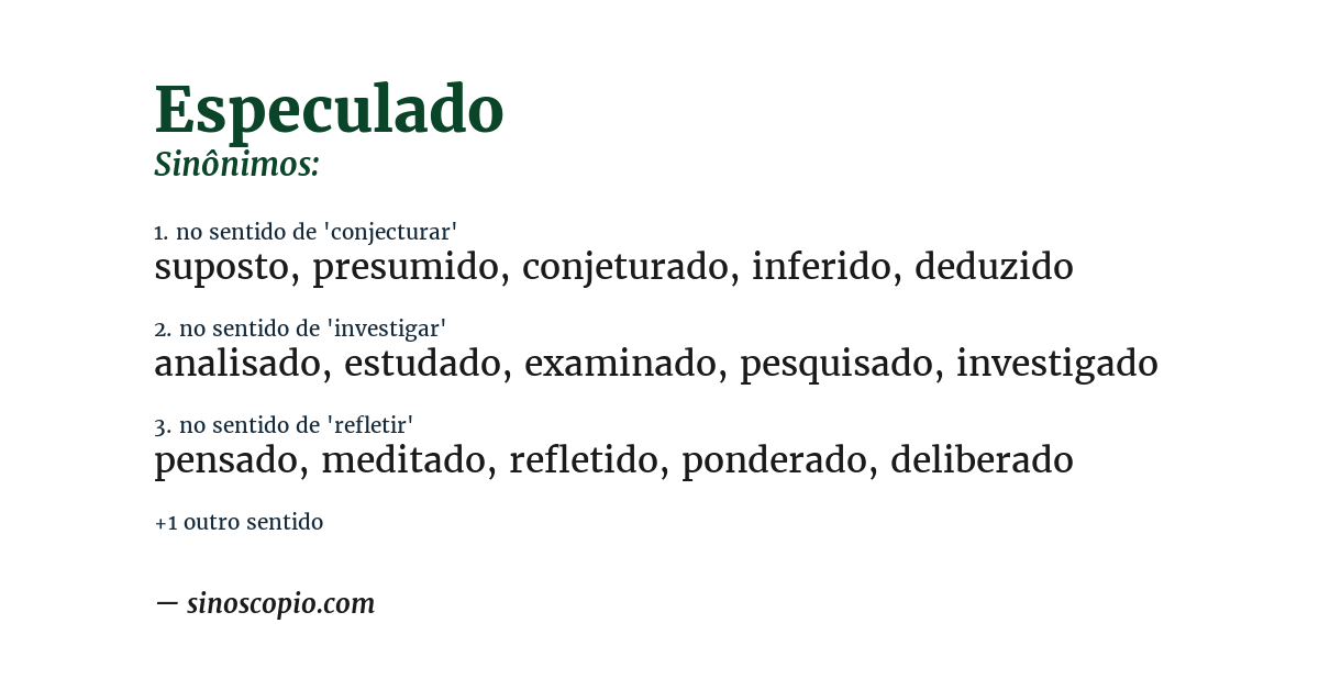 Sinônimo de especulado