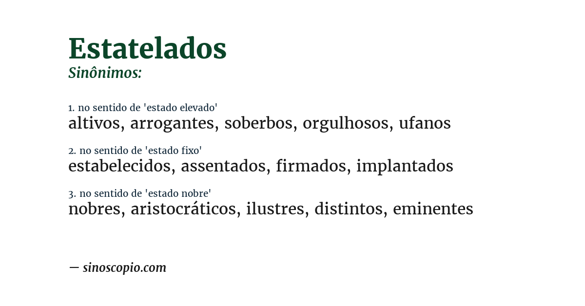 Sinônimo de estatelados