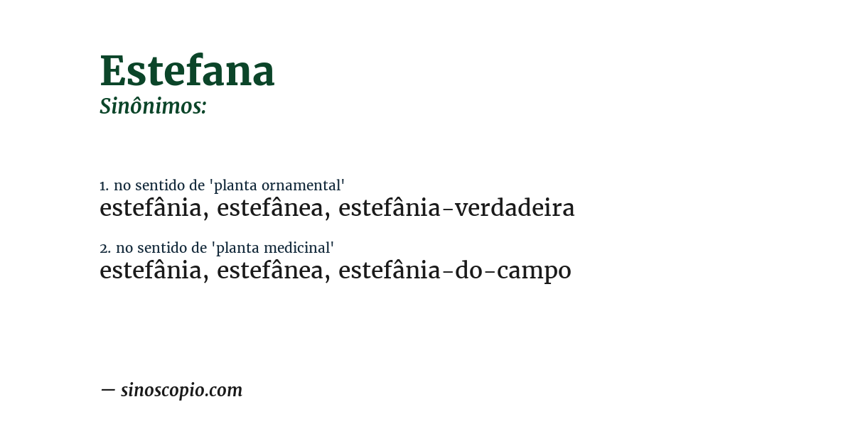 Sinônimo de estefana