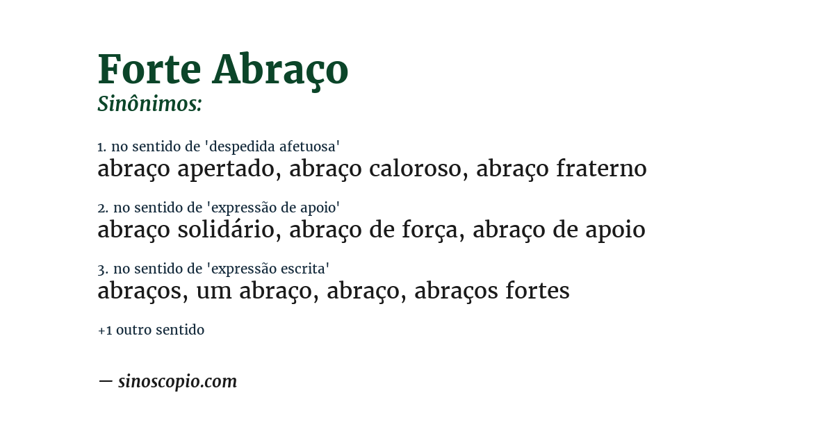 Sinônimo de forte abraço