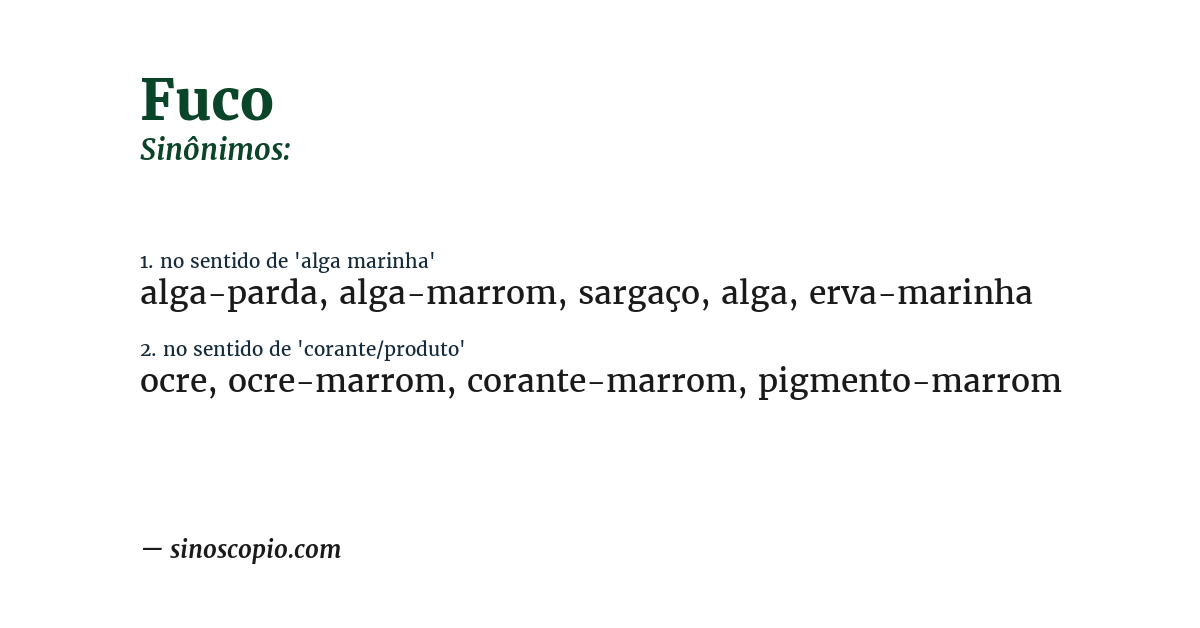 Sinônimo de fuco