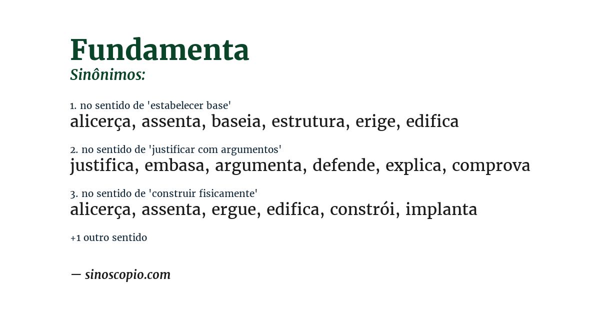 Sinônimo de fundamenta