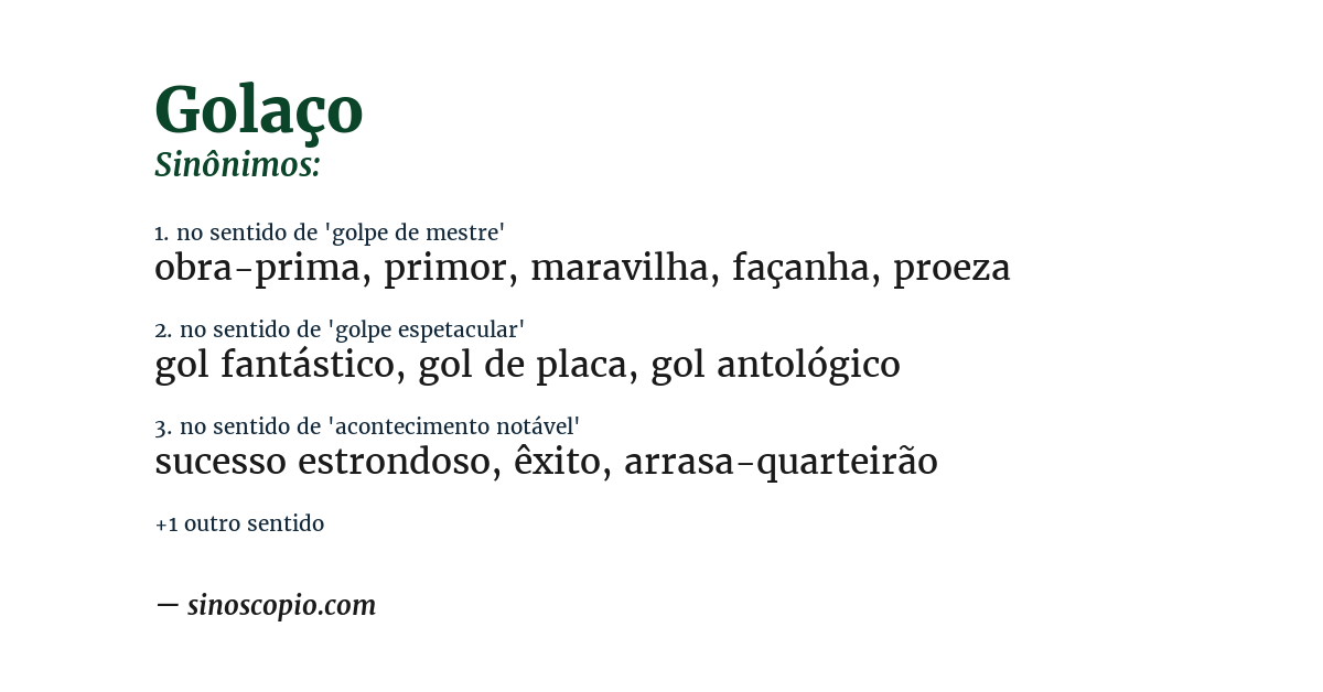 Sinônimo de golaço