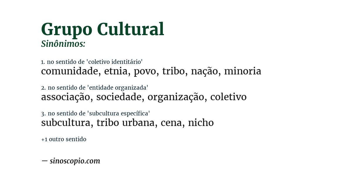 Sinônimo de grupo cultural