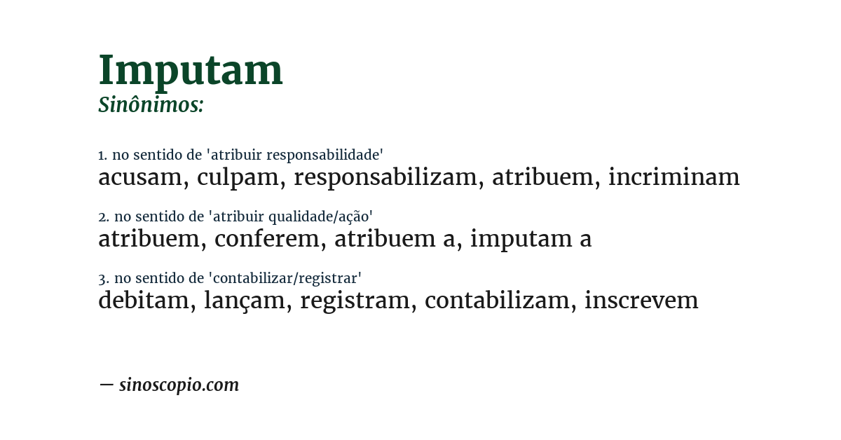 Sinônimo de imputam