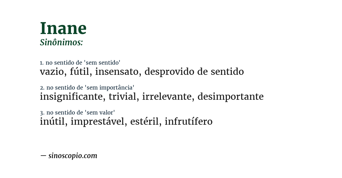 Sinônimo de inane