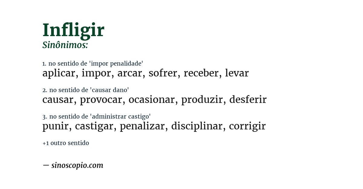 Sinônimo de infligir