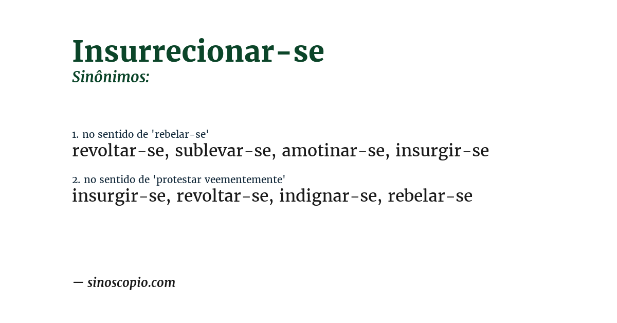 Sinônimo de insurrecionar-se