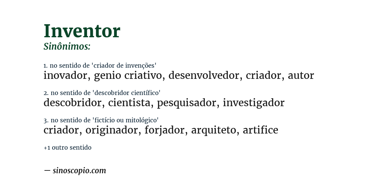 Sinônimo de inventor