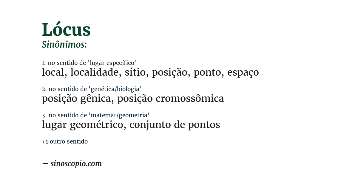 Sinônimo de lócus
