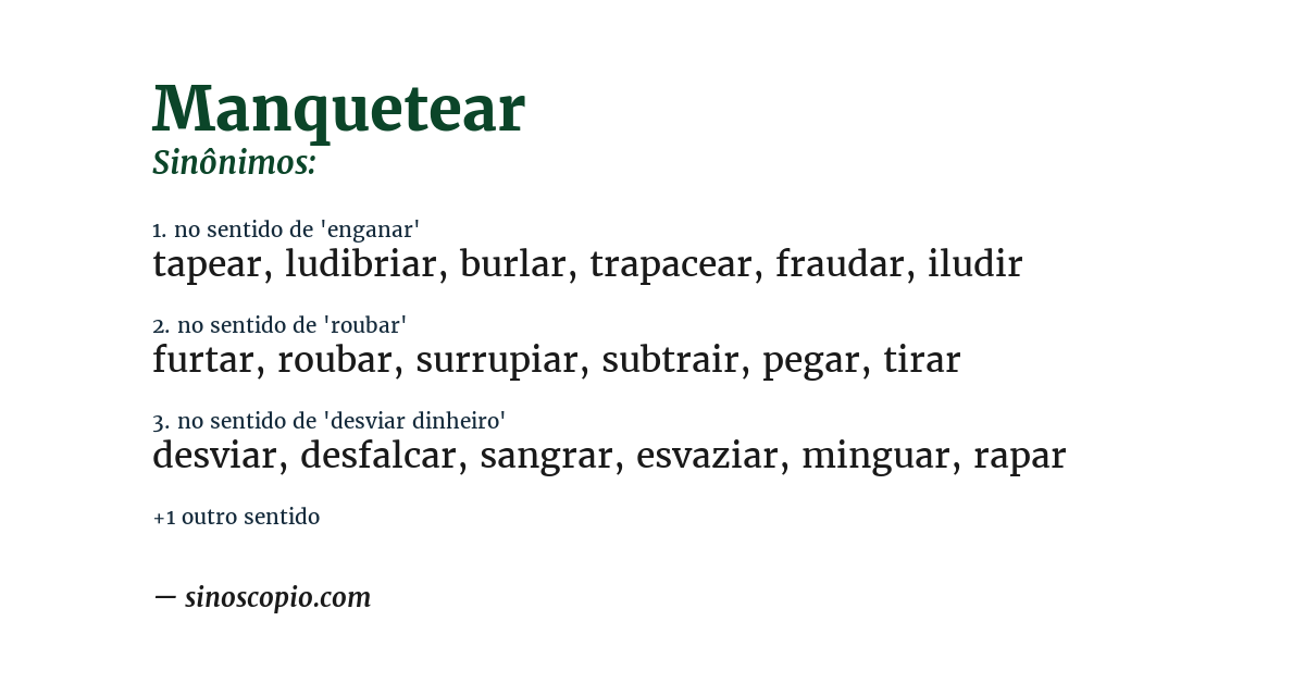 Sinônimo de manquetear