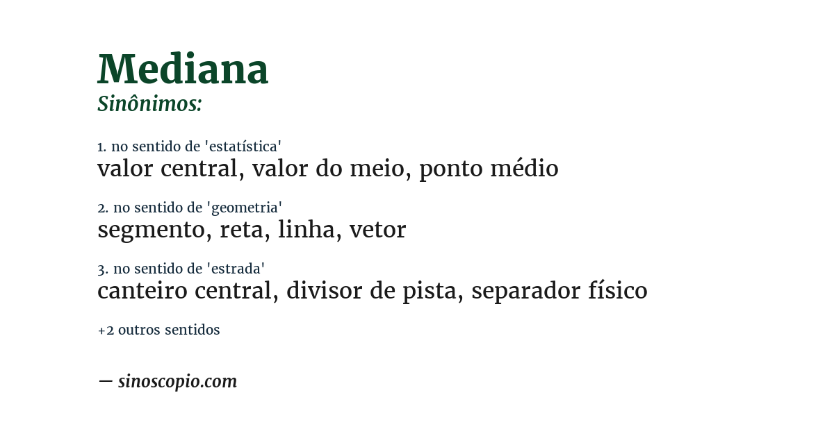 Sinônimo de mediana