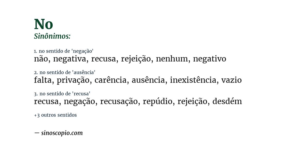 Sinônimo de no