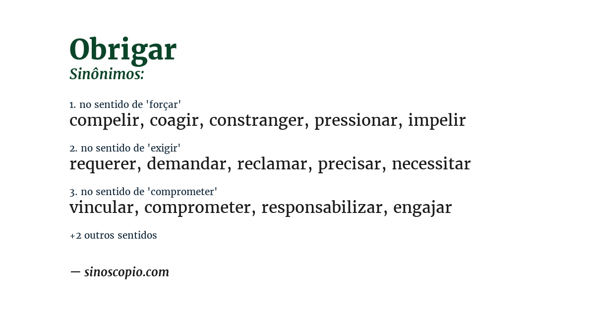 Sinônimo de obrigar