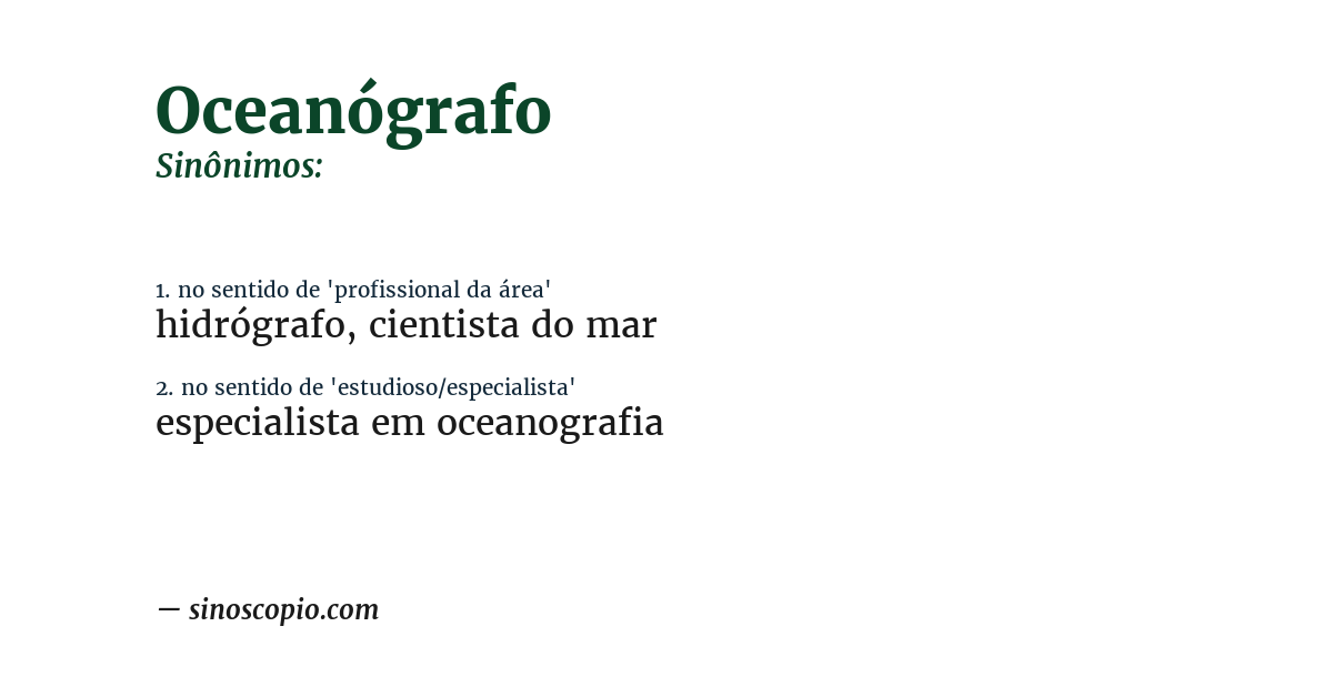 Sinônimo de oceanógrafo