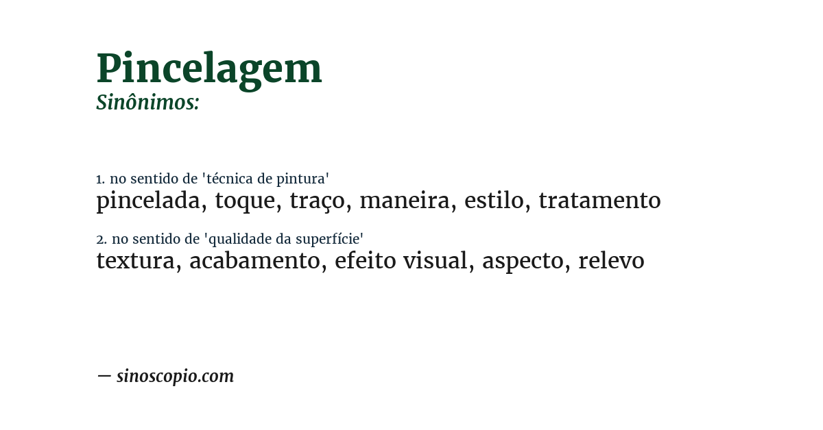 Sinônimo de pincelagem