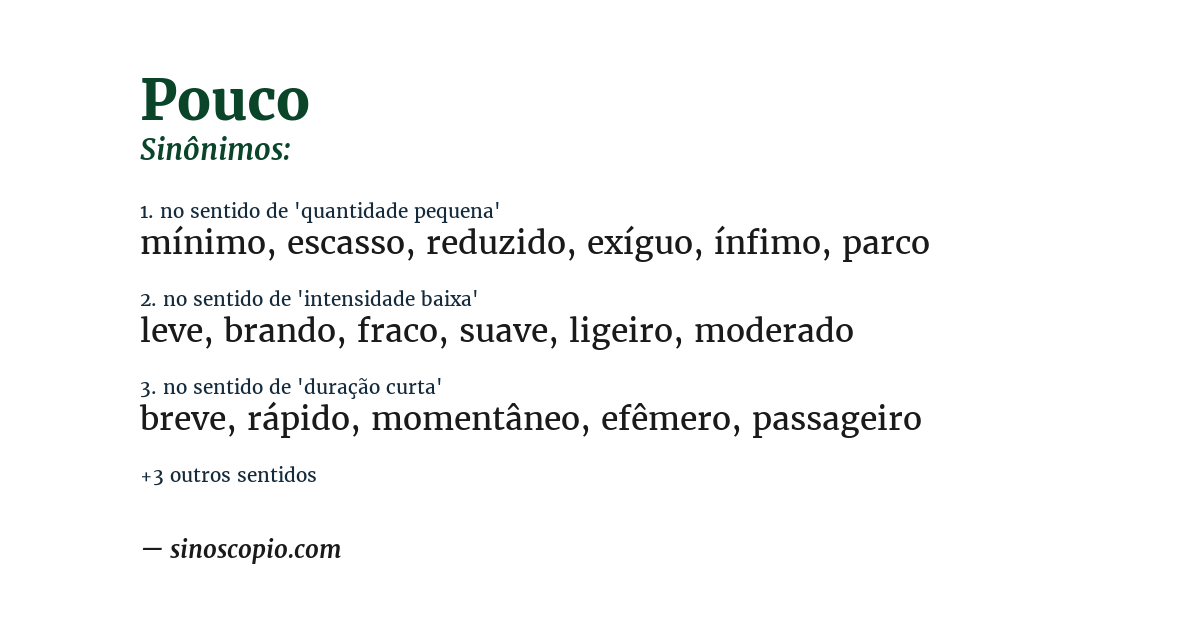 Sinônimo de pouco