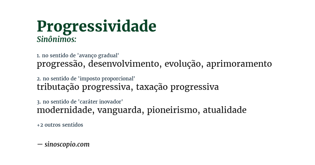 Sinônimo de progressividade