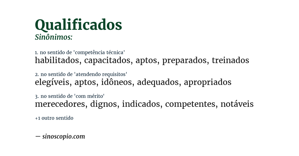 Sinônimo de qualificados