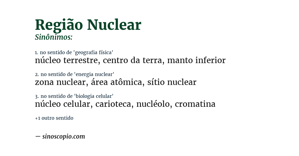 Sinônimo de região nuclear
