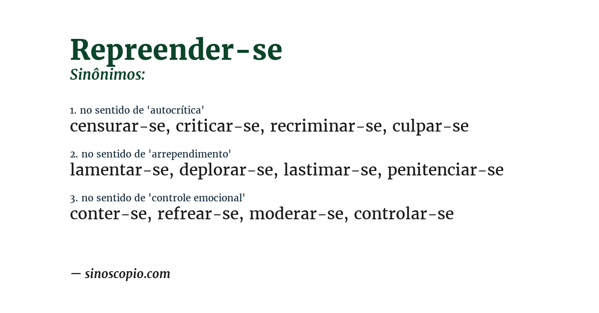 Sinônimo de repreender-se