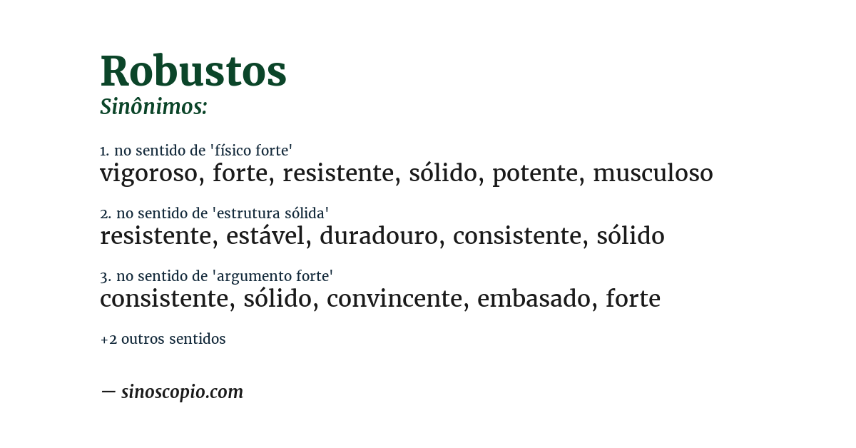 Sinônimo de robustos