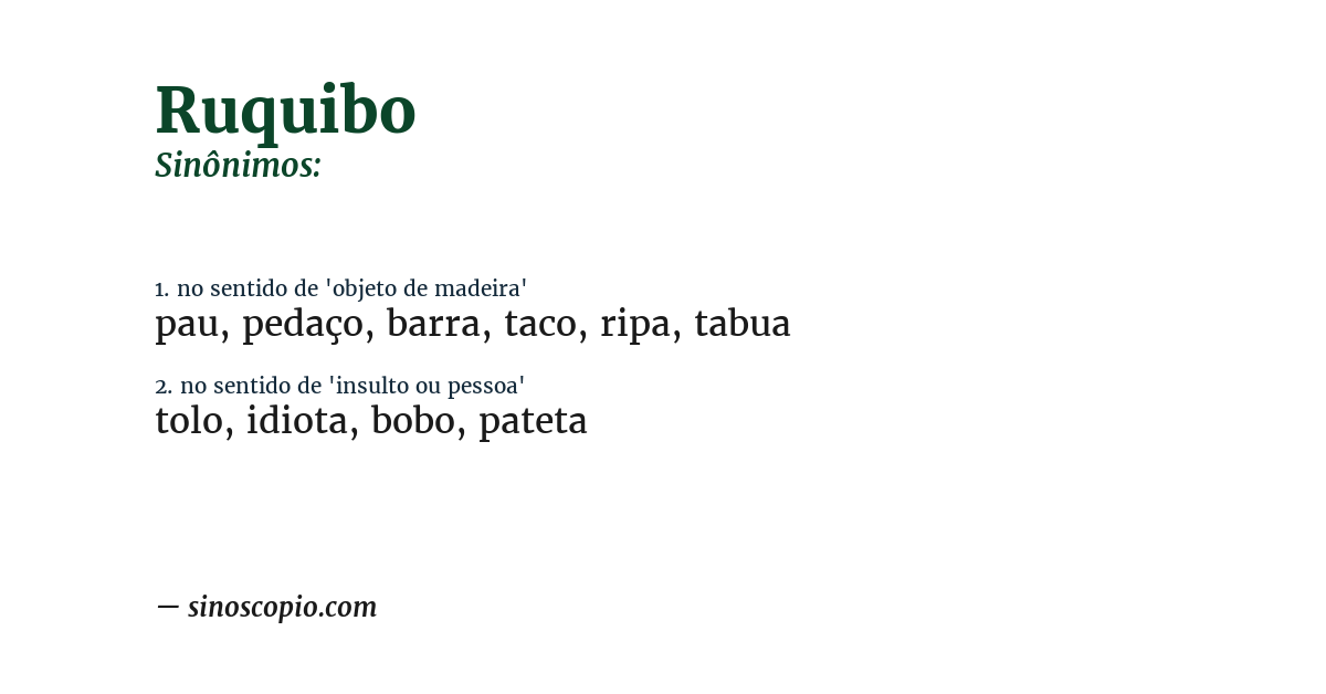 Sinônimo de ruquibo