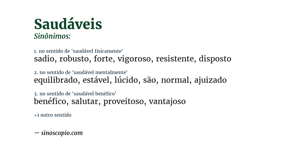 Sinônimo de saudáveis