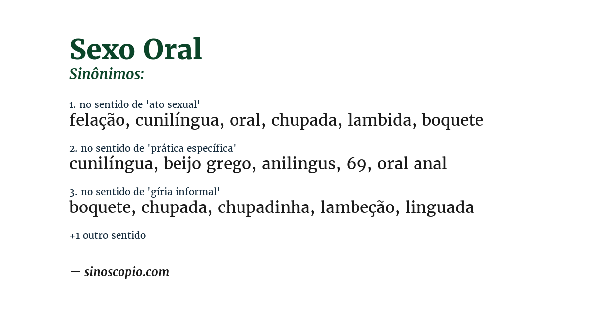 Sinônimo de sexo oral