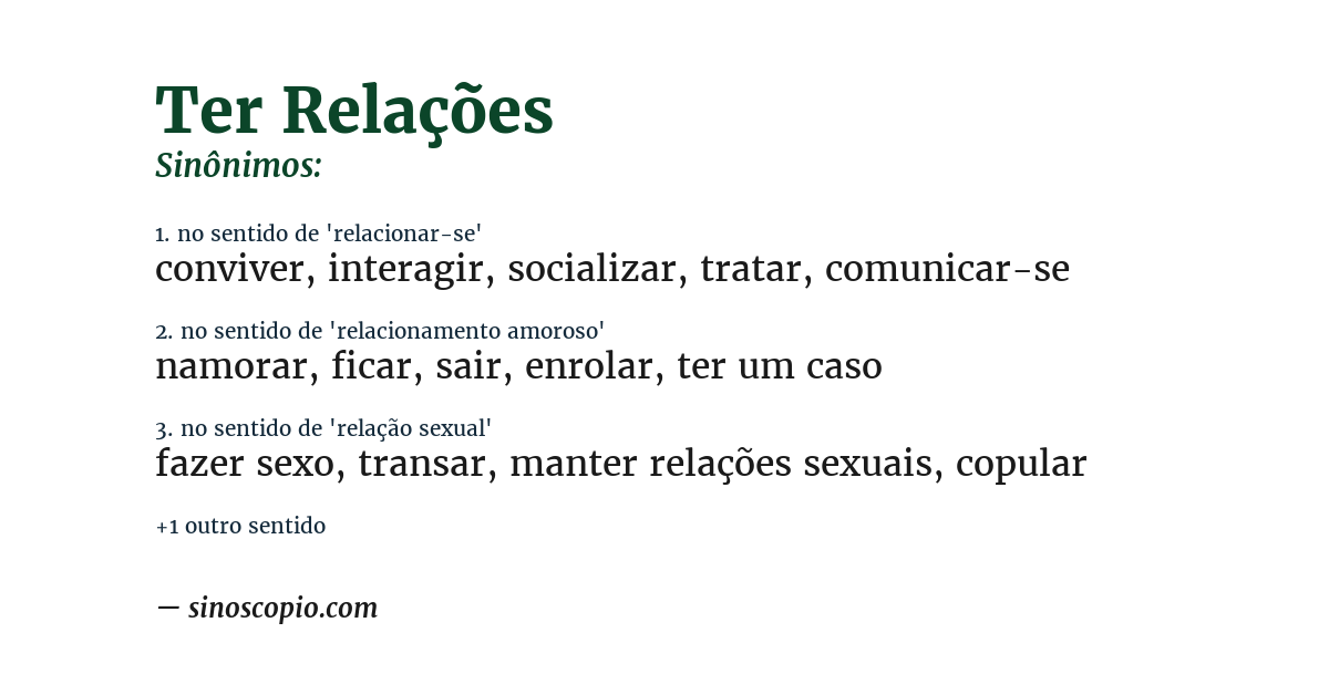 Sinônimo de ter relações