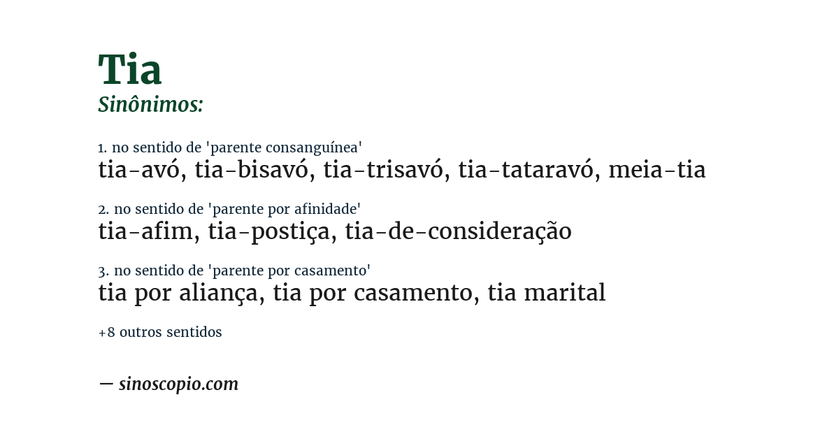 Sinônimo de tia