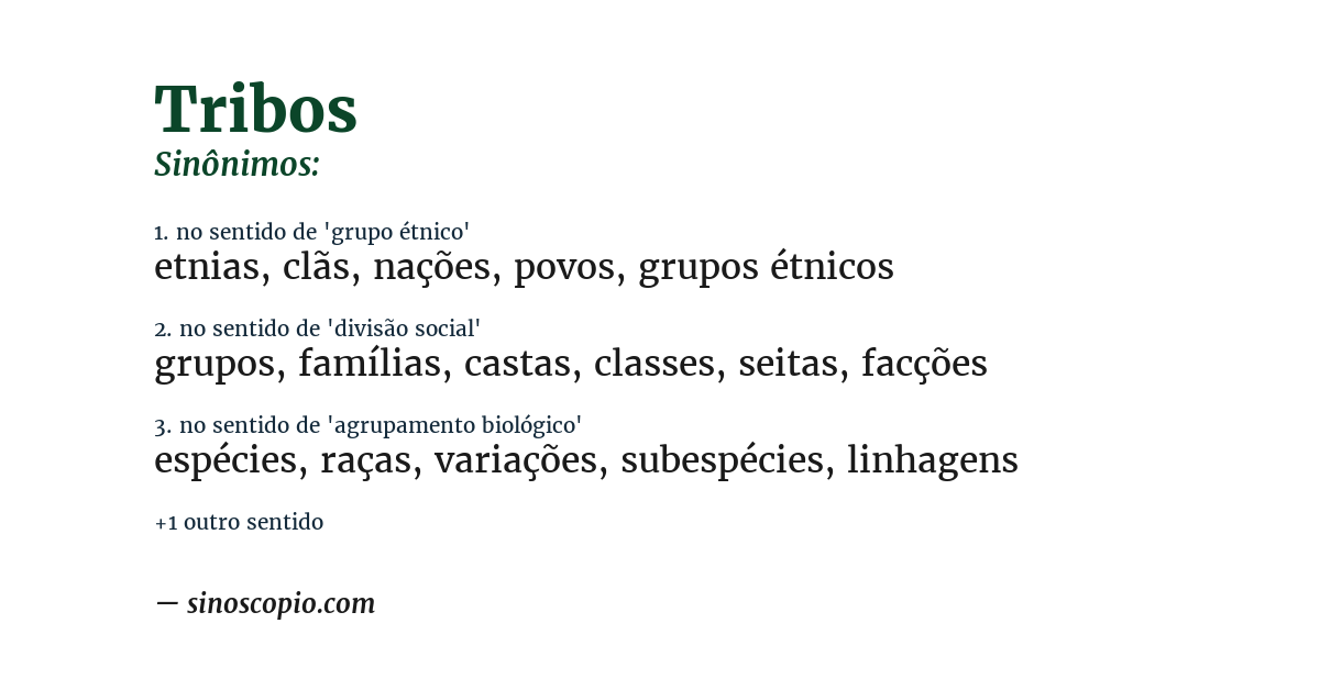 Sinônimo de tribos