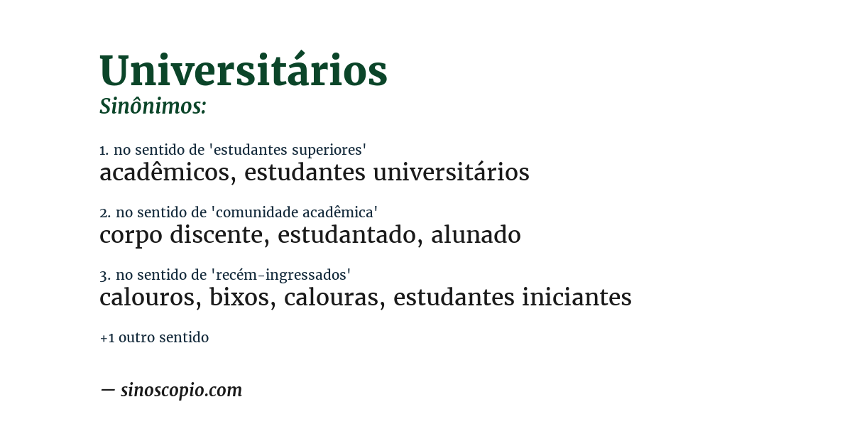 Sinônimo de universitários