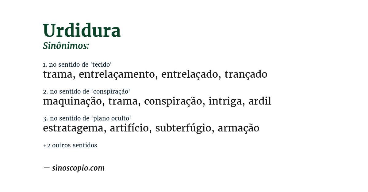 Sinônimo de urdidura