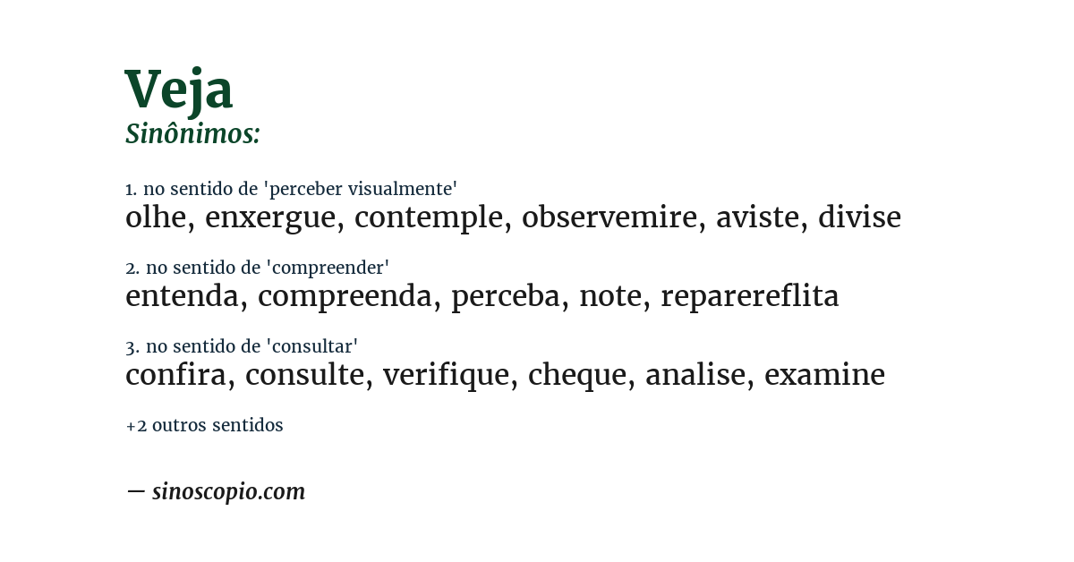 Sinônimo de veja