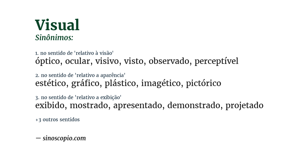 Sinônimo de visual